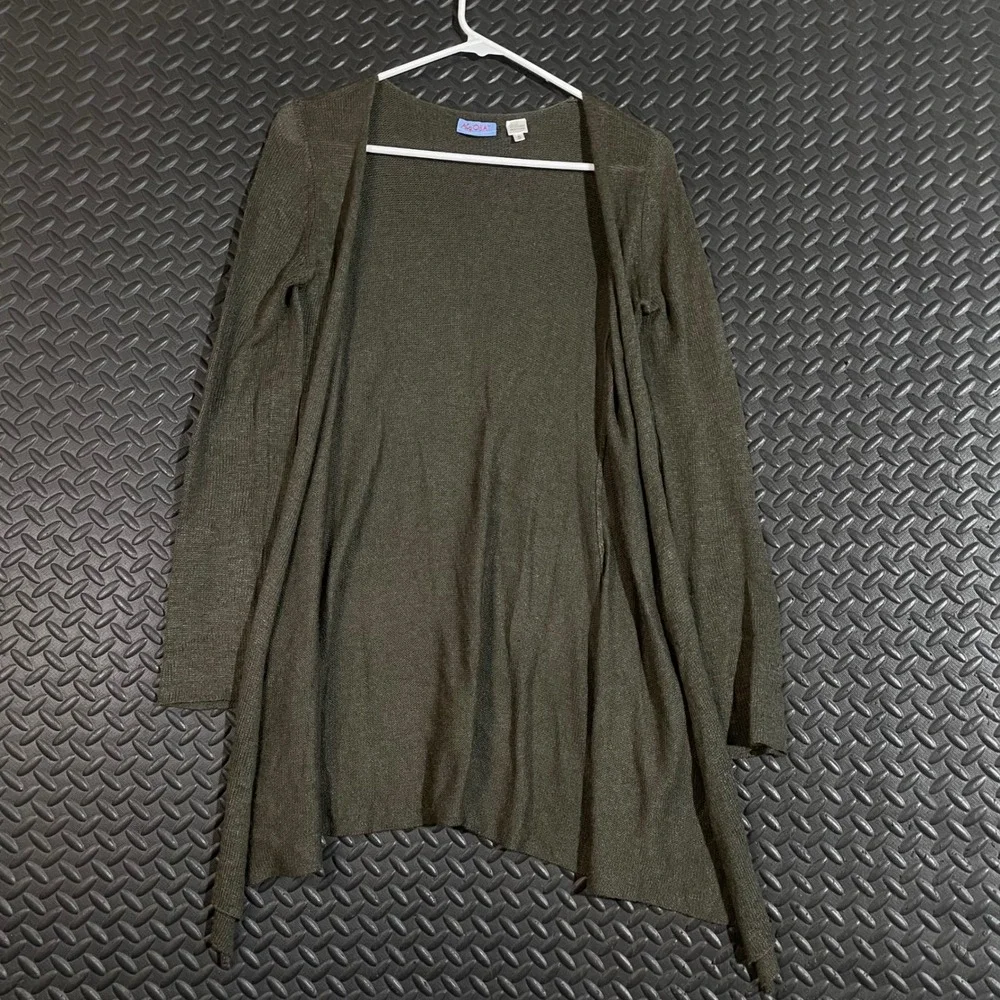 Acrobat Women's Dark‎ Green Silk Cashmere Knit Open Front Cardigan Sweater Small